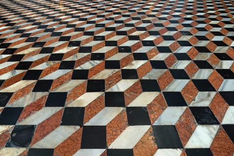 Floor mosaic in the Basilica of San Georgio Maggiore, San Georgio Maggiore, Venice, Venice, Italy