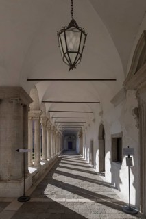 Cloister of the former Benedictine Giorgio Cini monastery on the island of San Giorgio Maggiore,