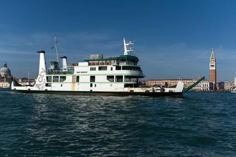 San Nicolo car ferry off Venice, Veneto, Italy