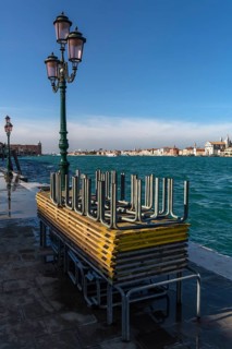 Stacked flood docks for the Aqua Ala in Venice, Veneto, Italy