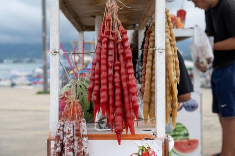 Batumi, Georgia. July 21st 2025. A street stall selling Churchkhela, a popular sweet snack made of