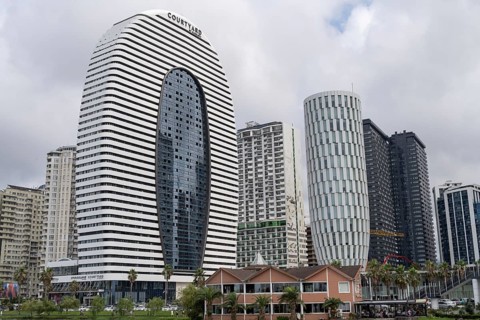 Batumi, Georgia. July 21st 2025. The Courtyard building, a high end luxury hotel which is part of