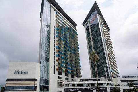 Batumi, Georgia. July 21st 2025. The Hilton and Marriott high-rise hotel and residence apartment