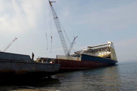 Izmir, Turkey. January 15th 2015 Ship breaking yards of Aliaga Izmir Turkey