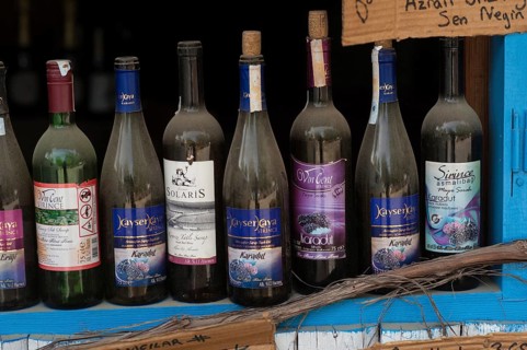 Sirince Village, Selcuk, Izmir Turkey. May 1st 2017. Local wine for sale Sirince village near
