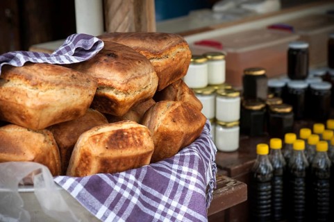 Sirince Village, Selcuk, Izmir Turkey. May 1st 2017. Home made bread for sale in Sirince village