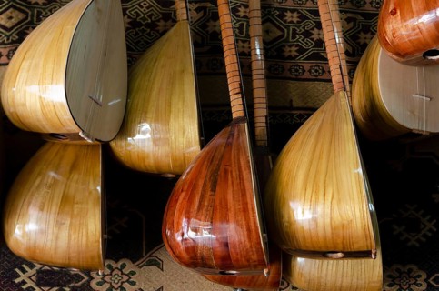 Adana, Turkey. June 9th 2014 Traditional Saz or Baglama a stringed musical instrument similar to