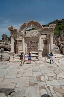 Ephesus, Izmir, Turkey. April 30th 2017 Tourists visiting the ancient ruins of Ephesus in Turkey
