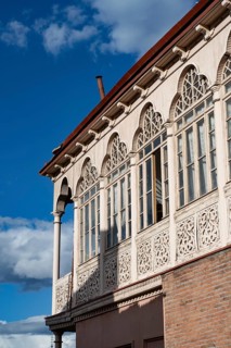 Tbilisi, Georgia. September 12th 2025. Beautiful restored traditional Georgian design houses in the