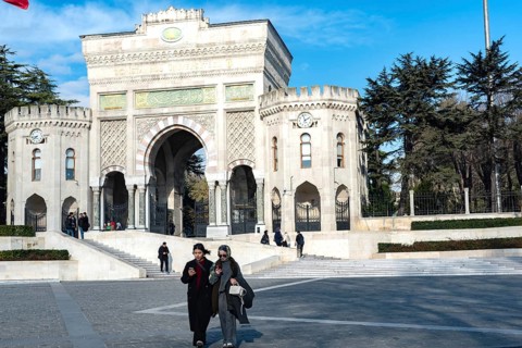 Istanbul, Turkey. January 9th 2025 Main entrance gate of Istanbul University, also known as