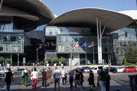 Tbilisi, Georgia. August 26th 2025. Georgian Administration Public Hall known as The Mushroom