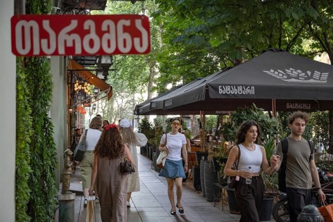 Tbilisi, Georgia. July 29th 2025. A typical busy Georgian street scene along Shota Rustavelii