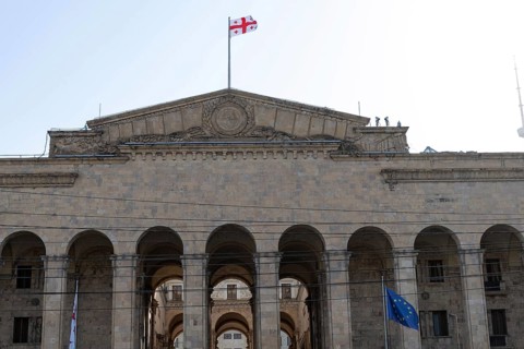Tbilisi, Georgia. August 26th 2025. The Parliament of Georgia Building, meeting place of the