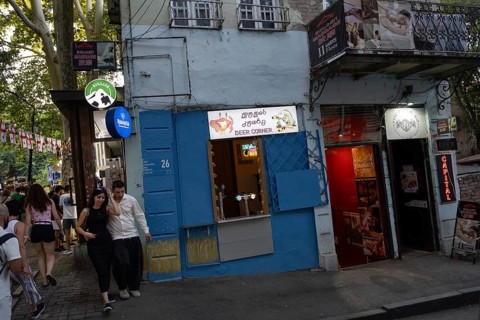 Tbilisi, Georgia. August 19th 2025 Busy nightlife with people visiting bars, cafes and restaurants