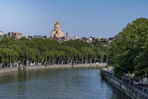 Tbilisi, Georgia. August 5th 2025. The Holy Trinity Cathedral of Tbilisi, commonly known as Sameba,