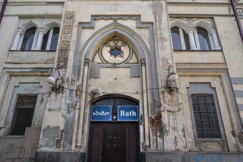 Tbilisi, Georgia. July 29th 2025. The traditional Georgian architecture of the Queens Bath public