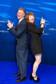 Robert Stadlober and Sarah Bauerett, BLUE HOUR, Photo Call, Hotel Telegraph Office, Berlin, 13.02