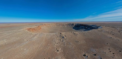 Winslow, Arizona - Meteor Crater. The crater was formed about 50, 000 years ago. It is 560 feet