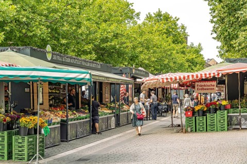 On the market in Fürth, Middle Franconia, Bavaria, Germany