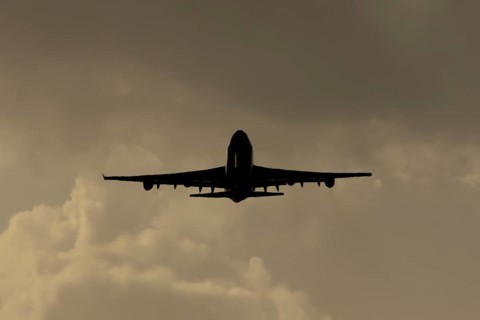 Boeing 747-400 jumbo jet LX-TCV commercial aircraft of Cargolux cargo taking off in flight
