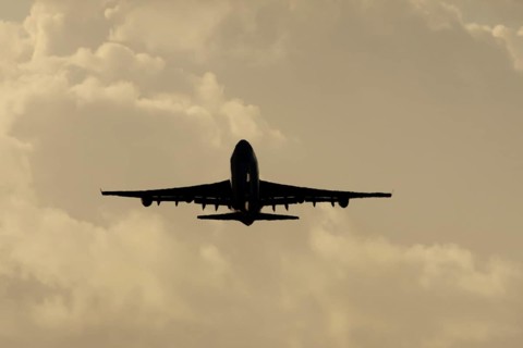 Boeing 747-400 jumbo jet LX-TCV commercial aircraft of Cargolux cargo taking off in flight