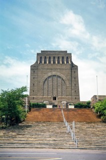 The Voortrekker Monument in Pretoria, South Africa, is a massive granite structure built to