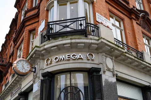London, UK. January 29th 2025. Omega Boutique London Oxford Street, a shop selling Swiss luxury
