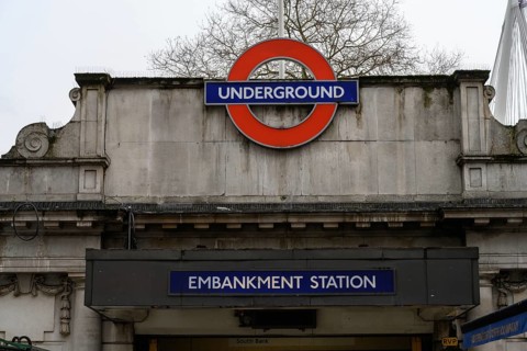 London, UK. January 30th 2025. Embankment is a London Underground station in the City of