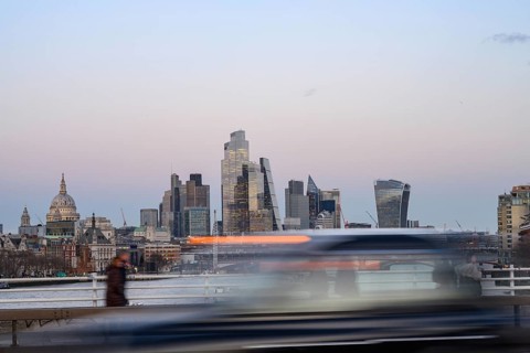 London, UK. January 29th 2025. View of the high rise banks and offices of the City of London