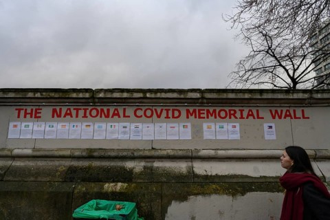 London, UK. January 31st 2025. The National Covid Memorial Wall in London is a public mural painted