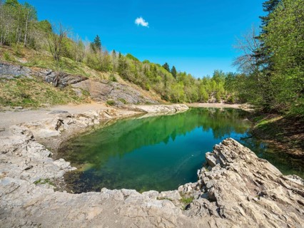 The Blue Lake near Rübeland in the Harz Mountains, Saxony-Anhalt, Germany