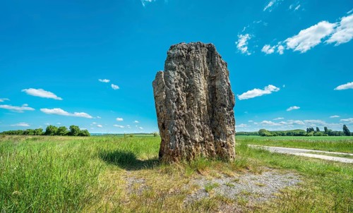 The menhir of Derenburg, height 2, 9m, Wernigerode, Harzvorland, Saxony-Anhalt, Germany