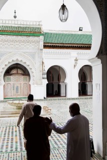 Courtyard of the Medersa Attarine Koran School, Fez El Bali, Medina, UNESCO World Heritage Site,