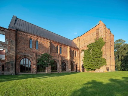 Ruin of Gothic monastery church, North German brick Gothic, brick architecture, Dargun,