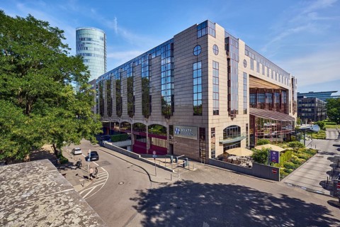 Hyatt Regency, hotel, commercial building, modern architecture, general development, parking strip