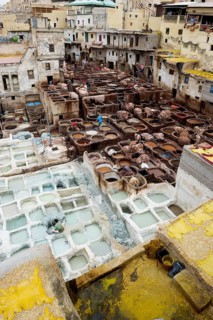 Chouwara tanning and dyeing district, Fez El Bali, Medina, UNESCO World Heritage Site, Fez, Morocco