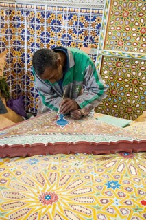 Tile Painter, Souk, Marrakech, Morocco