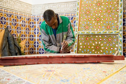 Tile Painter, Souk, Marrakech, Morocco