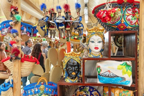 Street market, Catania, Catania province, Sicily, Italy