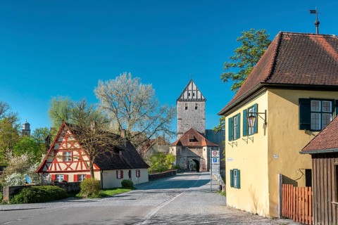 Das Rothenburger Tor, Romantic Road, Dinkelsbühl, Middle Franconia, Franconia, Bavaria, Germany