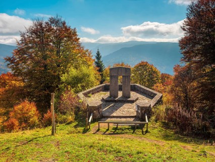 The English Memorial on Schauinsland in autumn, Black Forest, Baden-Württemberg, Germany