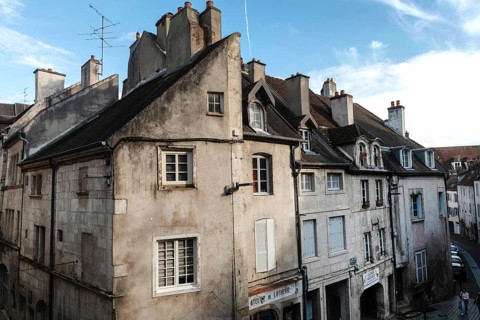 Dole, France. September 20th 2024 Roof top view of the beautiful architecture of Dole in the Jura