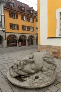 Donaueschingen, Germany. 28th September 2024 Bust of John the Baptist by Iskender Yediler at the
