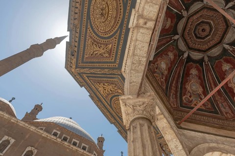 Cairo, Egypt. June 13th 2024 Ornate design of the ablutions fountain of the Muhammad Ali Mosque,