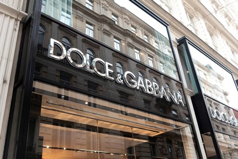 Vienna, Austria. October 15th 2024 Dolce and Gabba brand sign on a store front selling luxury
