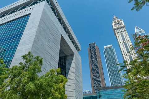 Dubai, United Arab Emirates. July 1st 2019 DIFC Gate Building. Dubai International Financial Centre