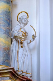 St. Notburga, Pfarrkirche St. Michael, Bertoldshofen, Ostallgäu, Swabia, Bavaria, Germany