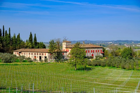 View from San Martino della Battaglia, Colli Mantovani Lombardy, Province of Brescia, Italy
