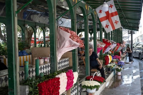 Tbilisi, Georgia. July 11th 2025. The popular Tbilisi Flower Market at Vekua Street, near Liberty