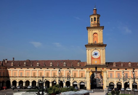 Palace with Torre Civica in the municipality of Gualtieri, Emilia-Romagna, Italy